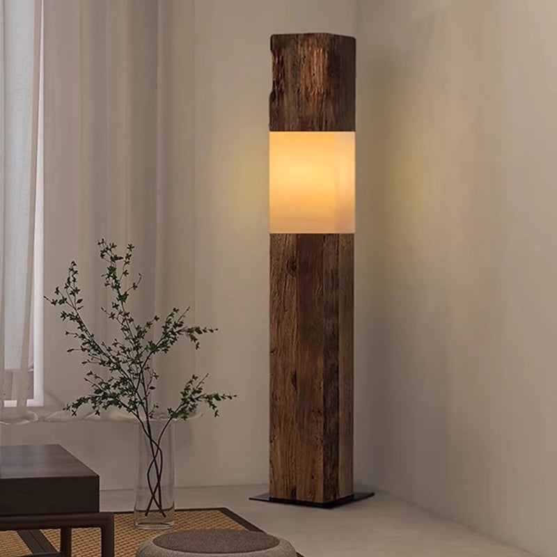 Vintage Walnut Floor Lamp
