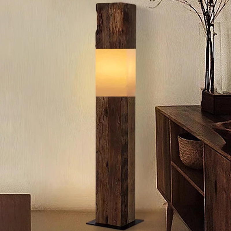 Vintage Walnut Floor Lamp
