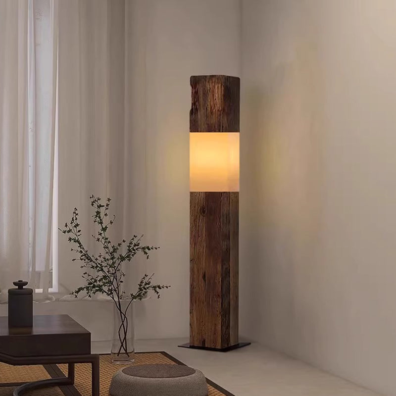 Vintage Walnut Floor Lamp