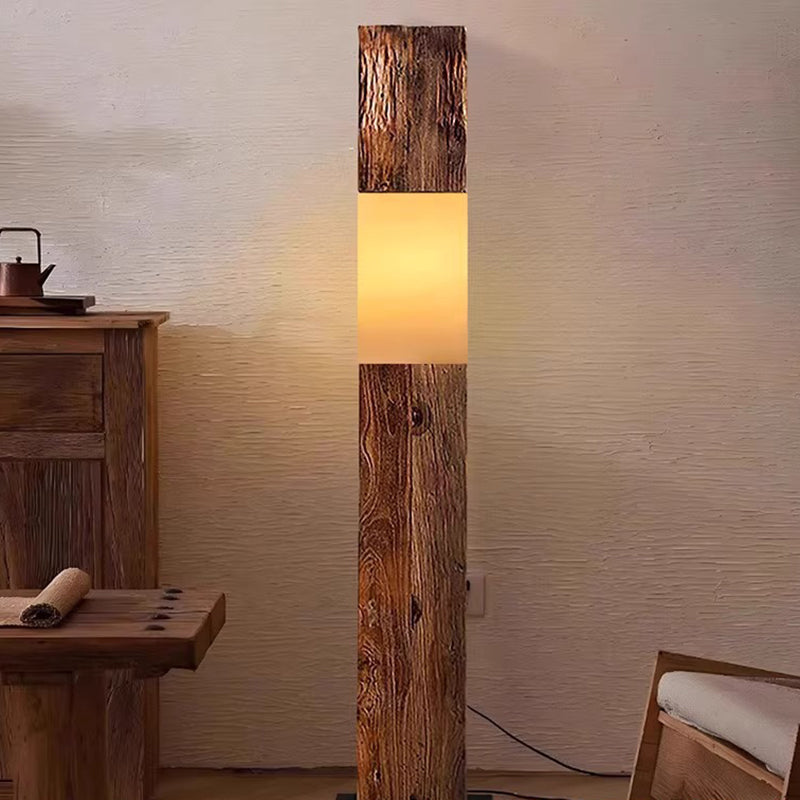 Vintage Walnut Floor Lamp