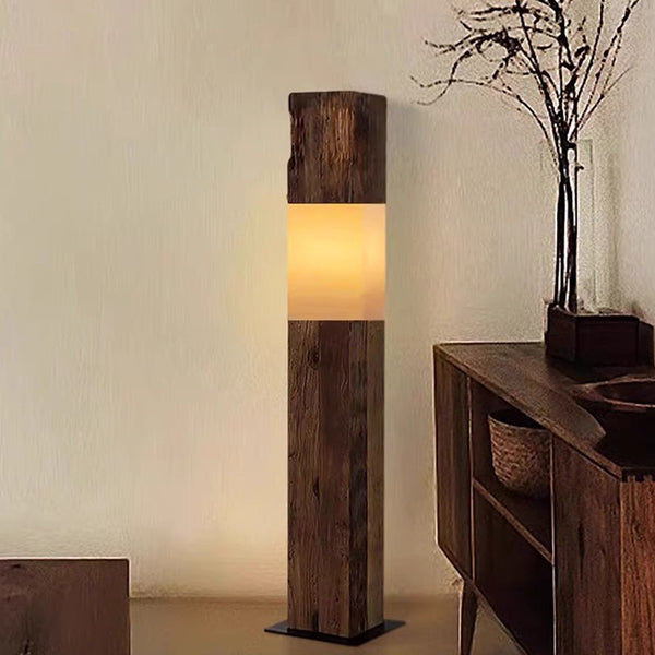 Vintage Walnut Floor Lamp