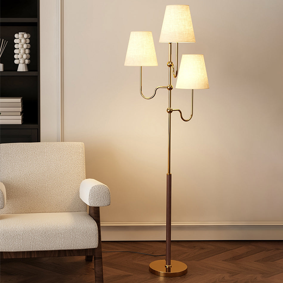 French Gold 3-Light Floor Lamp