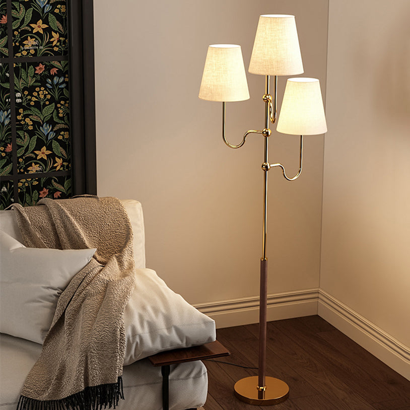 French Gold 3-Light Floor Lamp