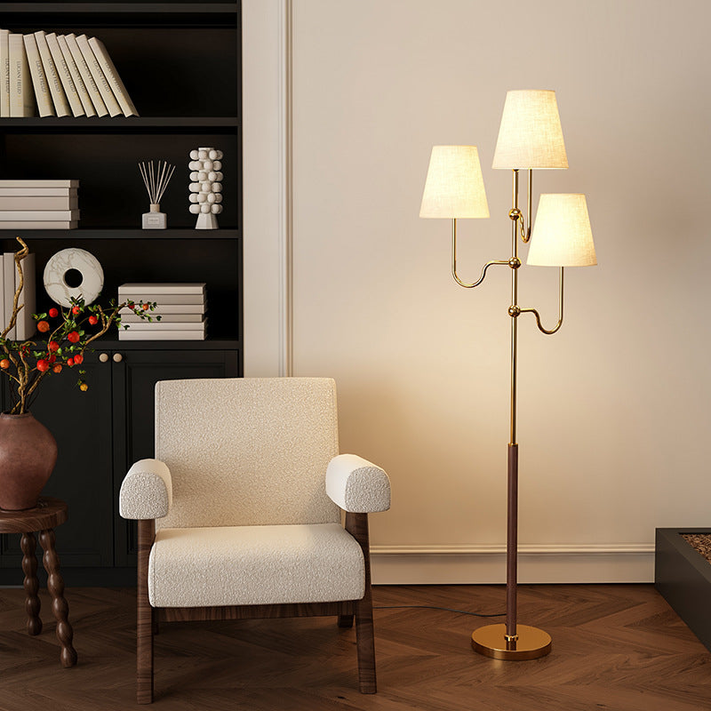 French Gold 3-Light Floor Lamp