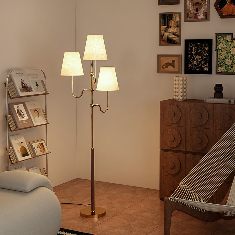 French Gold 3-Light Floor Lamp