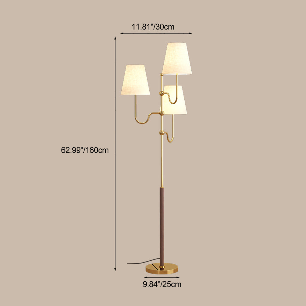 French Gold 3-Light Floor Lamp