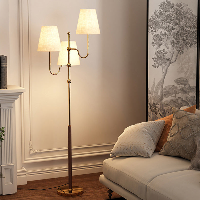 French Gold 3-Light Floor Lamp