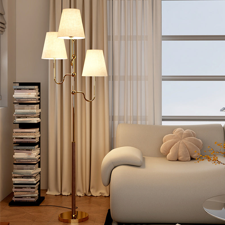 French Gold 3-Light Floor Lamp