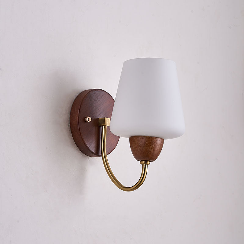 Traditional Vintage Vase Solid Wood Iron Glass Wall Sconce