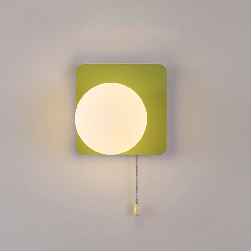 Modern Simplicity Geometry Iron Glass 1-Light Wall Sconce