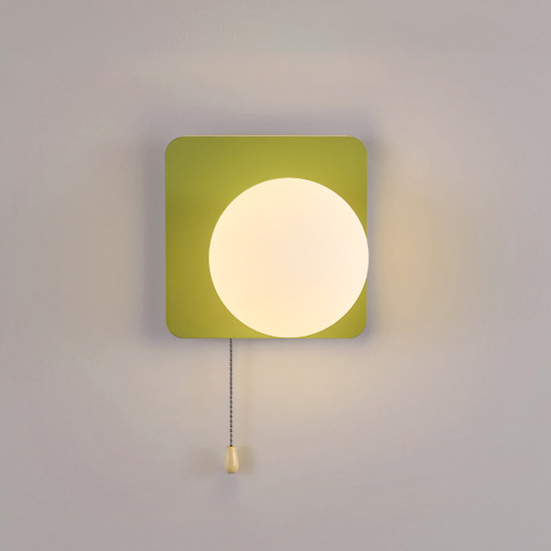 Modern Simplicity Geometry Iron Glass 1-Light Wall Sconce