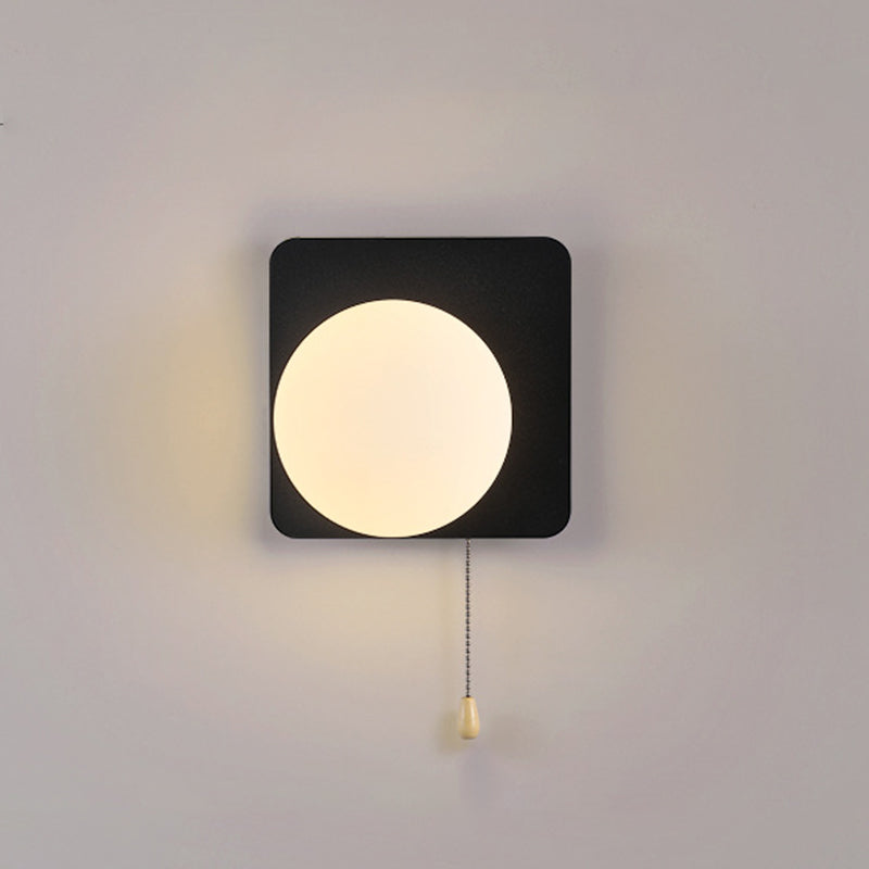 Modern Simplicity Geometry Iron Glass 1-Light Wall Sconce