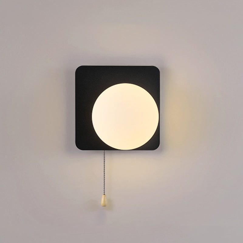 Modern Simplicity Geometry Iron Glass 1-Light Wall Sconce