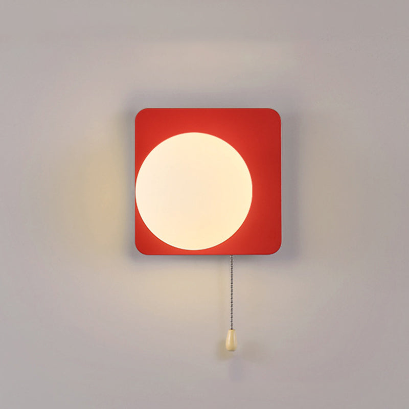 Modern Simplicity Geometry Iron Glass 1-Light Wall Sconce
