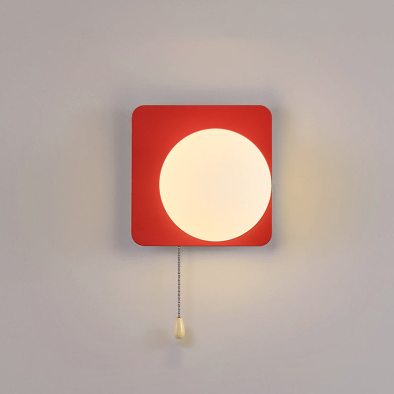 Modern Simplicity Geometry Iron Glass 1-Light Wall Sconce