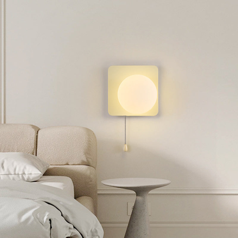 Modern Simplicity Geometry Iron Glass 1-Light Wall Sconce