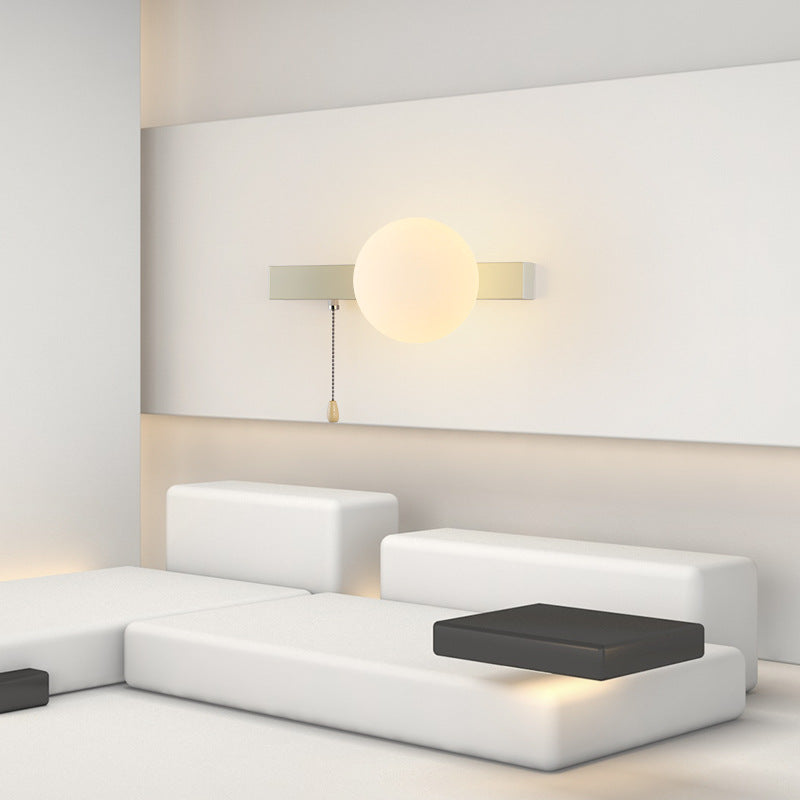 Modern Simplicity Geometry Iron Glass 1-Light Wall Sconce