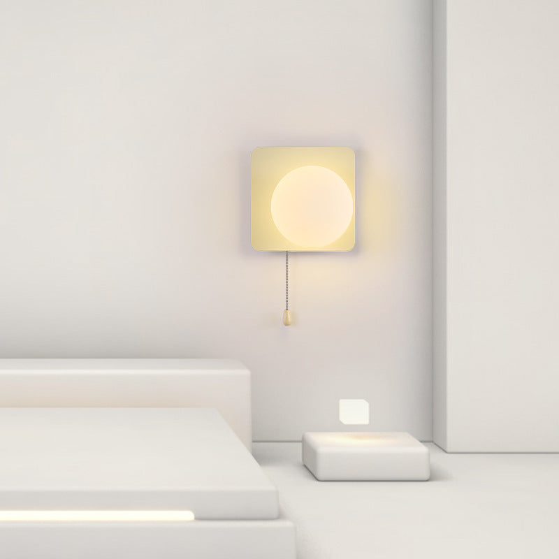 Modern Simplicity Geometry Iron Glass 1-Light Wall Sconce