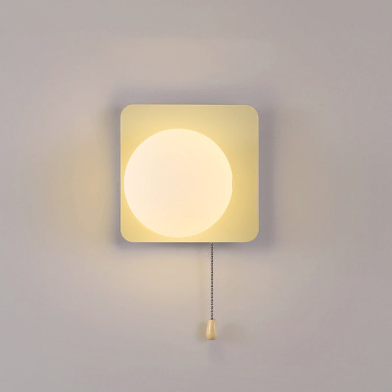 Modern Simplicity Geometry Iron Glass 1-Light Wall Sconce