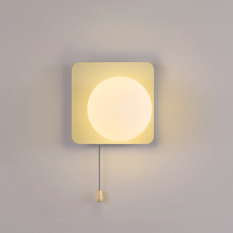 Modern Simplicity Geometry Iron Glass 1-Light Wall Sconce