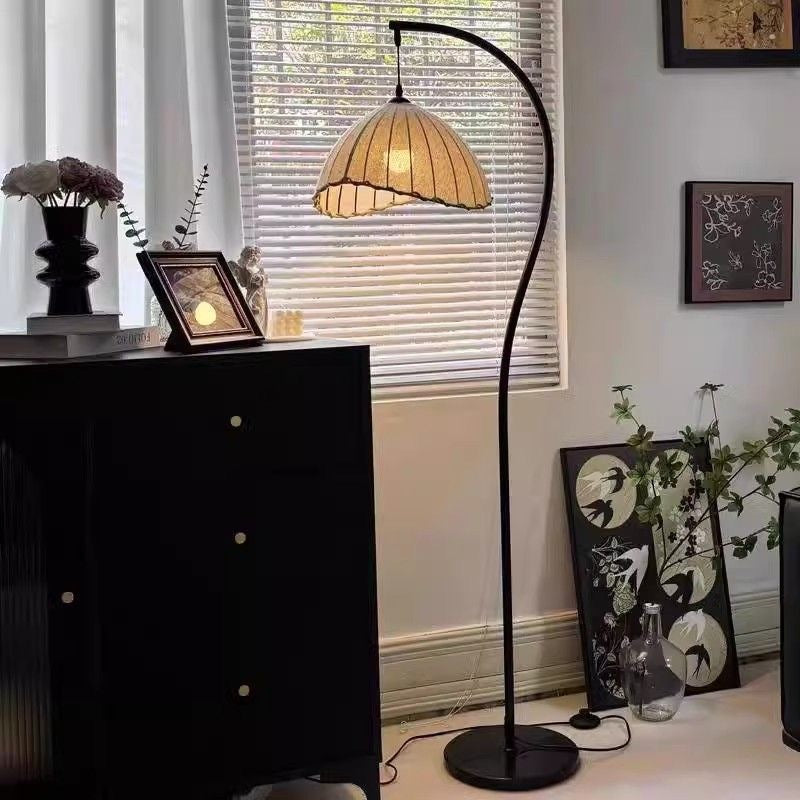 Vintage Beige Floor Lamp