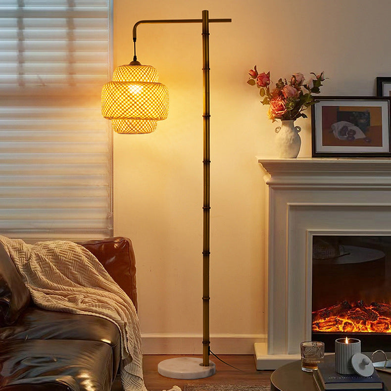 Traditional Yellow Floor Lamp