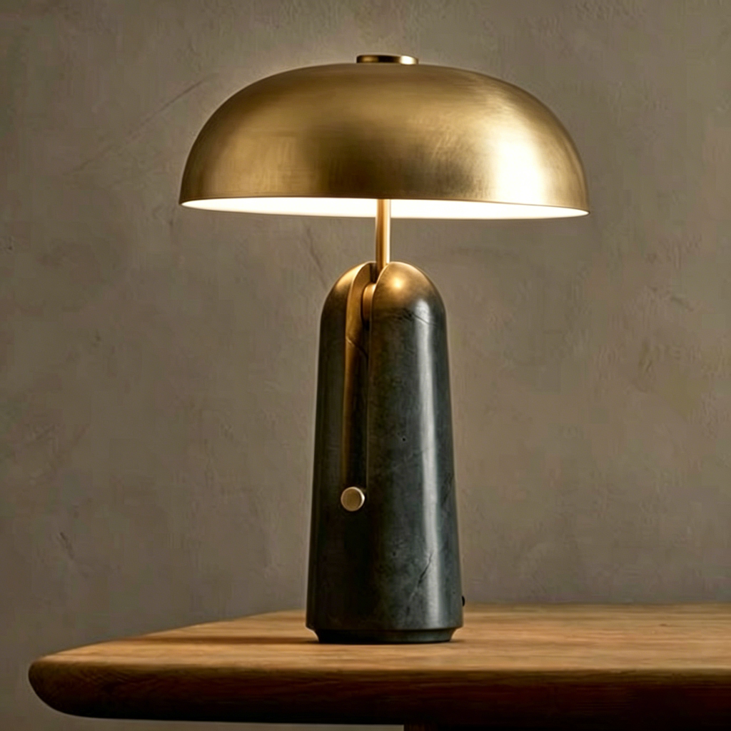 Traditional Japanese Iron Mushroom Table Lamp Table Lamp