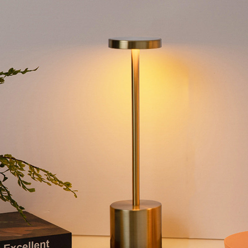 Modern Minimalist Round Cylinder Metal LED Table Lamp