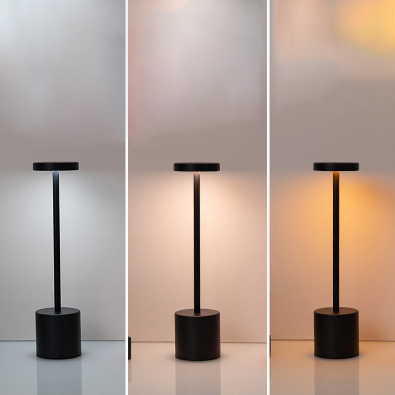 Modern Minimalist Round Cylinder Metal LED Table Lamp