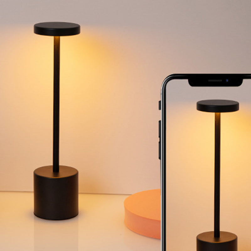 Modern Minimalist Round Cylinder Metal LED Table Lamp