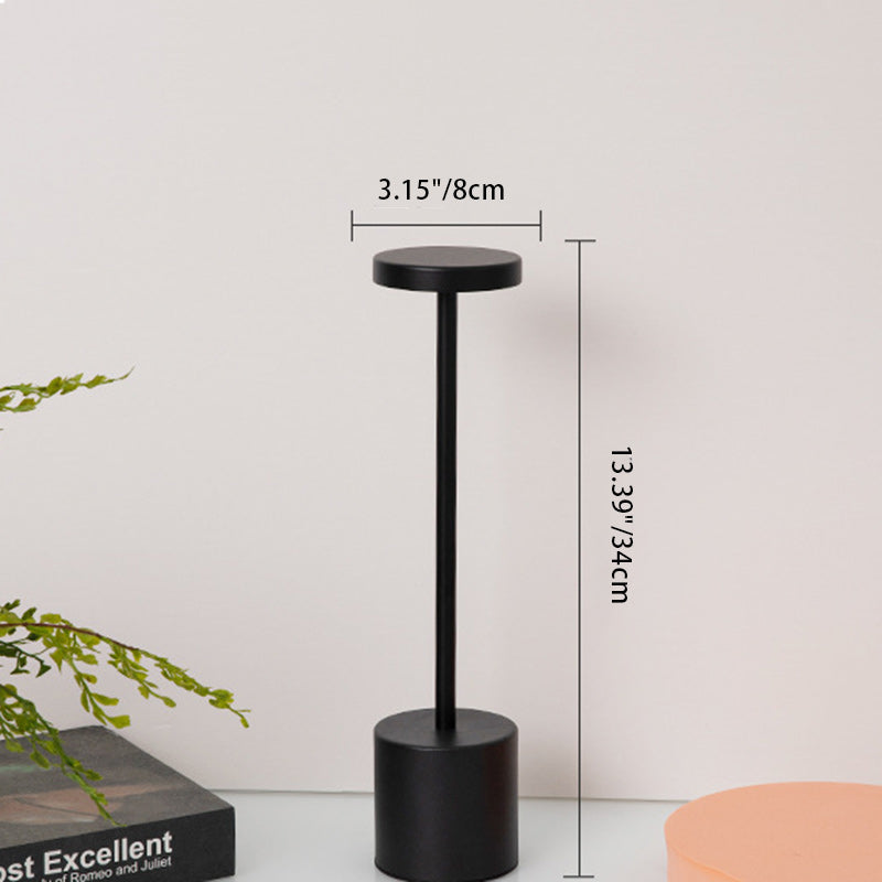 Modern Minimalist Round Cylinder Metal LED Table Lamp