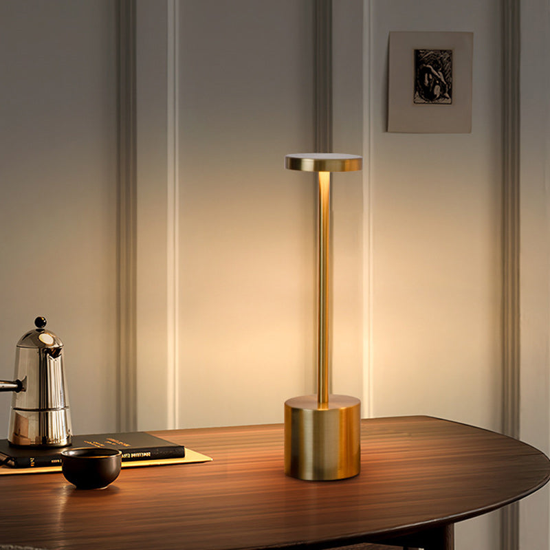 Modern Minimalist Round Cylinder Metal LED Table Lamp