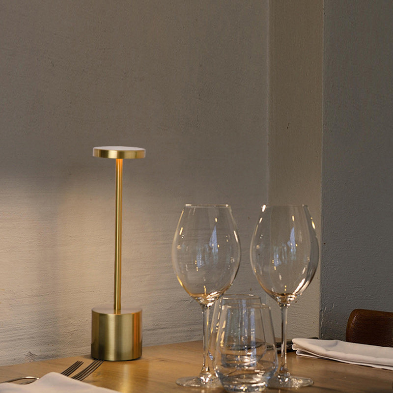 Modern Minimalist Round Cylinder Metal LED Table Lamp