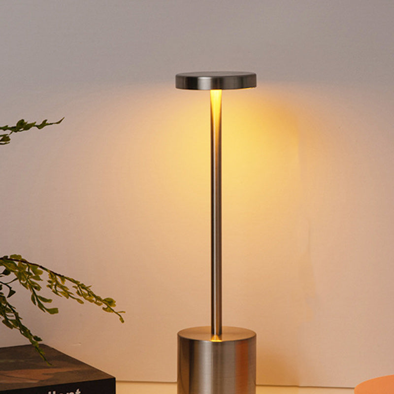 Modern Minimalist Round Cylinder Metal LED Table Lamp