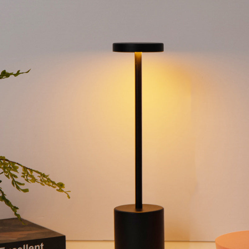 Modern Minimalist Round Cylinder Metal LED Table Lamp