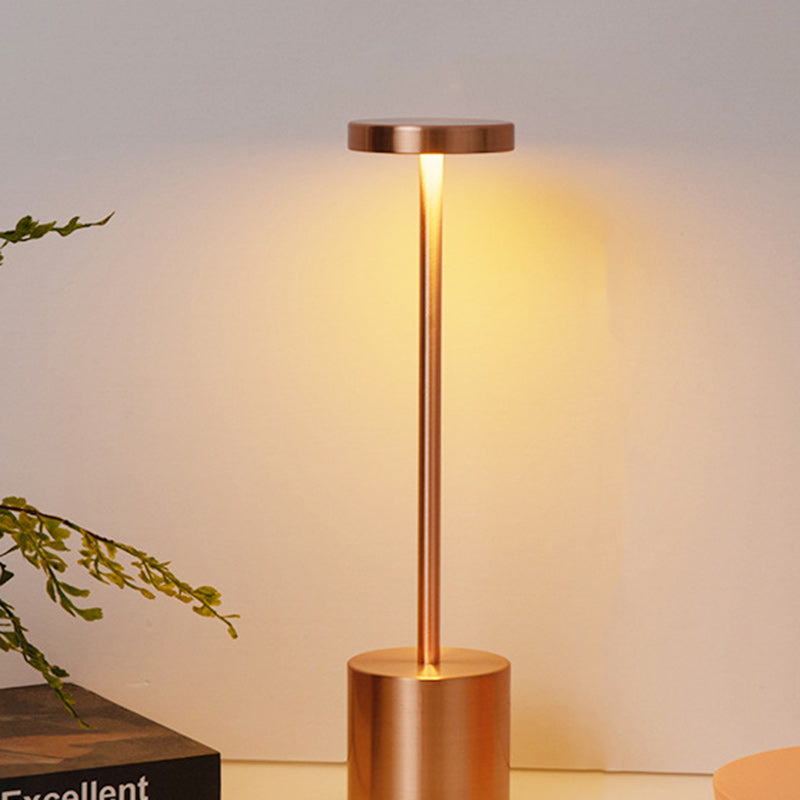 Modern Minimalist Round Cylinder Metal LED Table Lamp