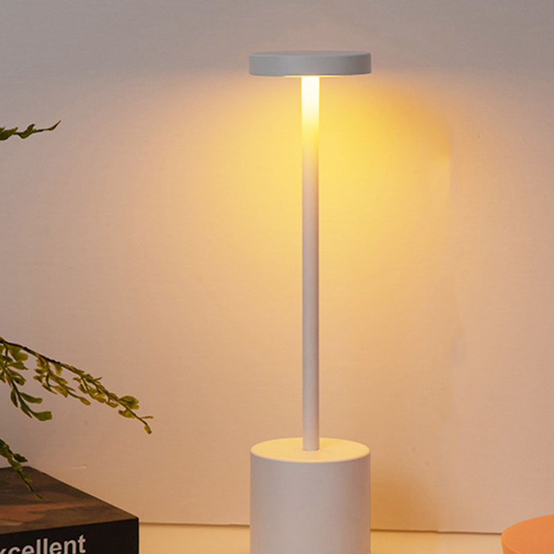 Modern Minimalist Round Cylinder Metal LED Table Lamp