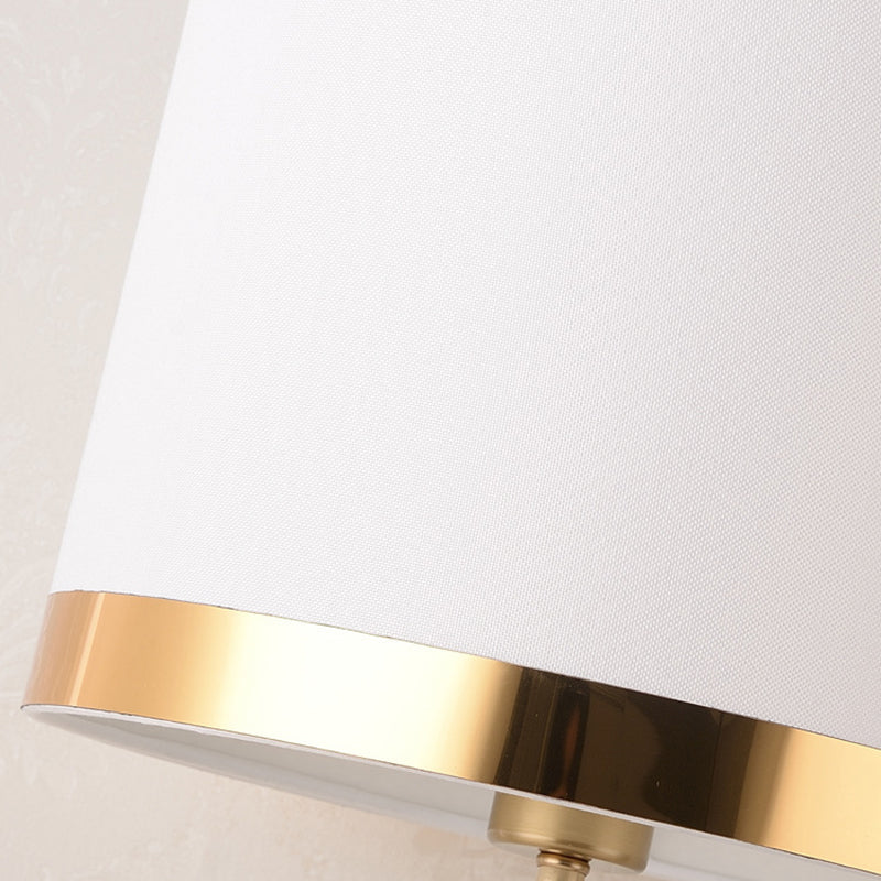 Modern Luxury Round Column Fabric Iron 1-Light Table Lamp