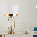 Modern Luxury Round Column Fabric Iron 1-Light Table Lamp