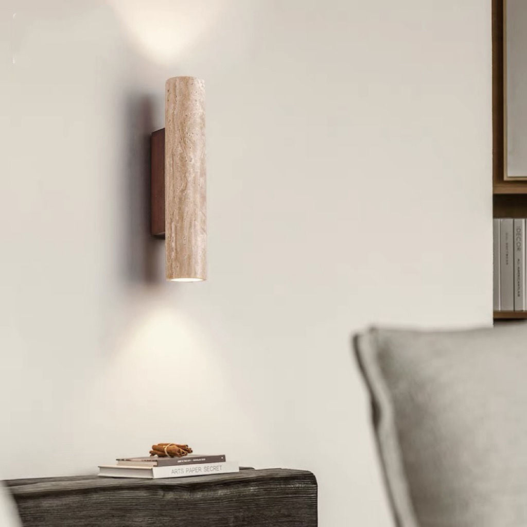 Contemporary Scandinavian Cylinder Round Yellow Wall Sconce