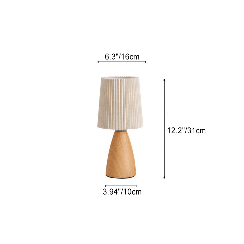 Modern Minimalist Cylinder Conical Fabric Ceramic Table Lamp