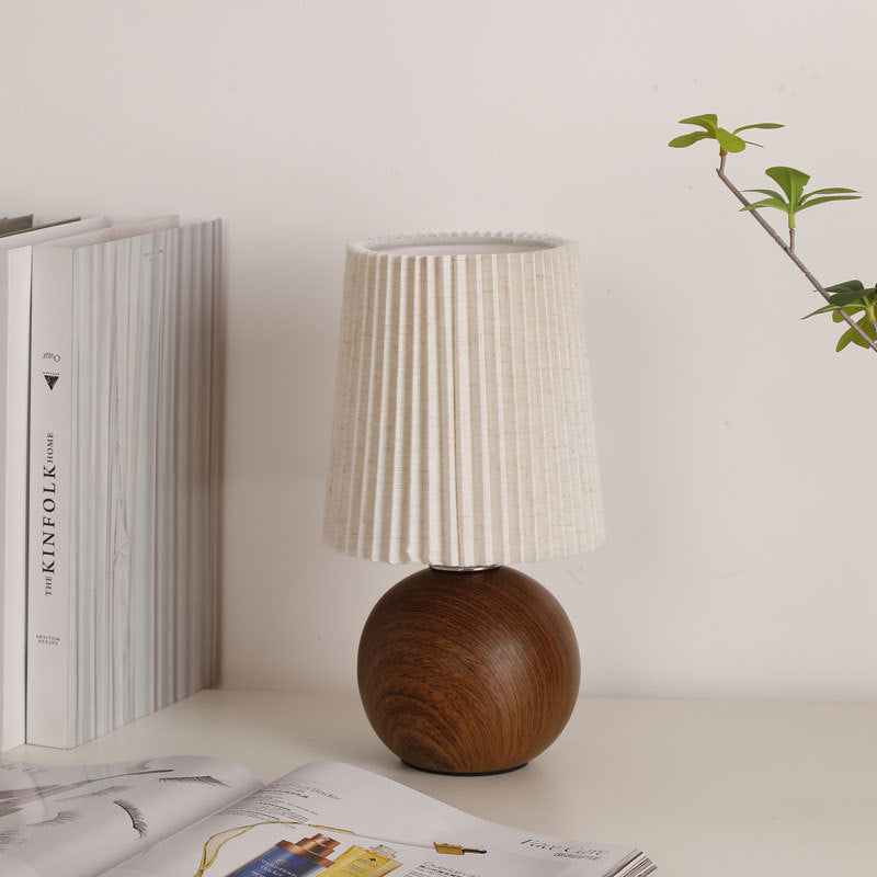 Modern Minimalist Cylinder Conical Fabric Ceramic Table Lamp