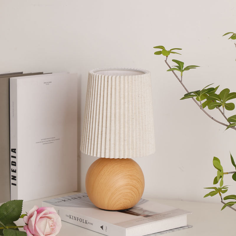 Modern Minimalist Cylinder Conical Fabric Ceramic Table Lamp