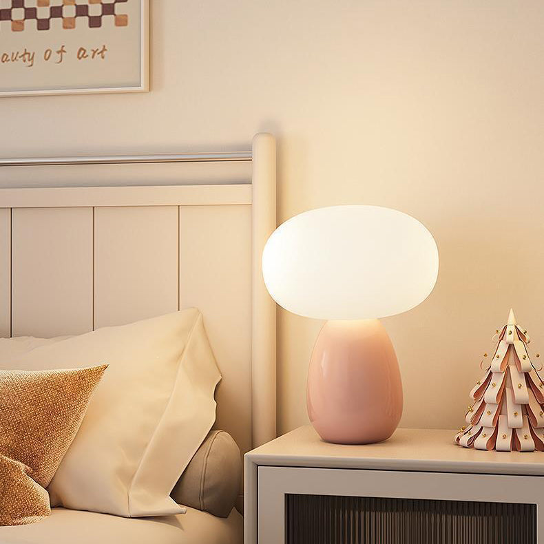 Modern Minimalist Round Cylinder Mushroom Round Table Lamp