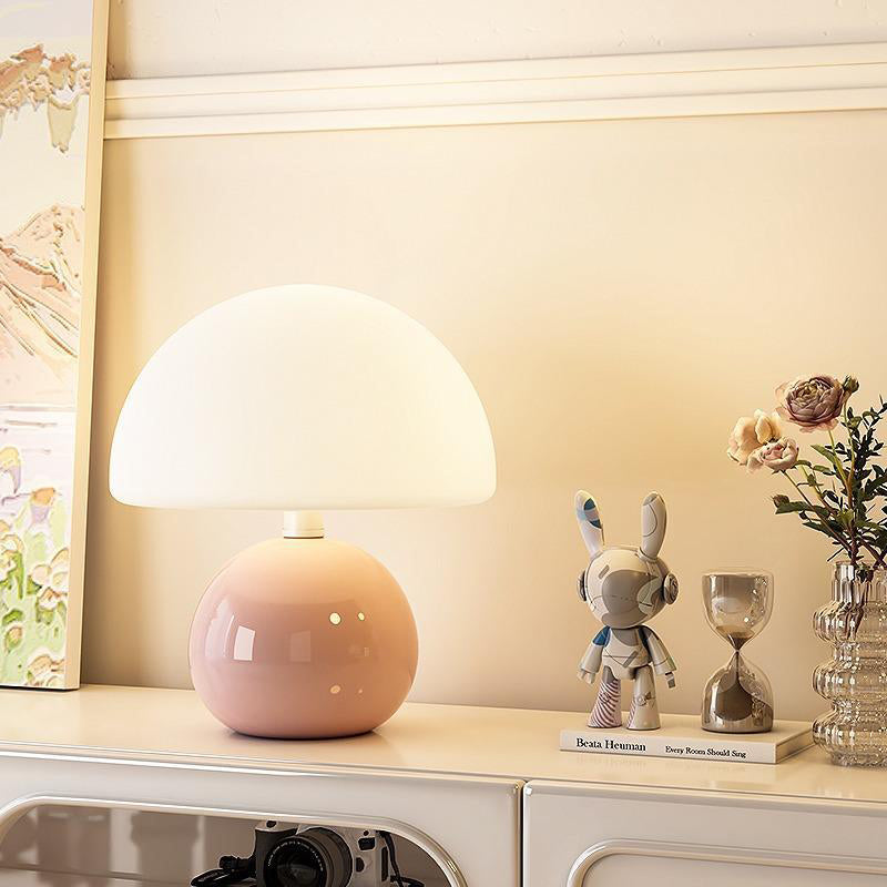 Modern Minimalist Round Cylinder Mushroom Round Table Lamp