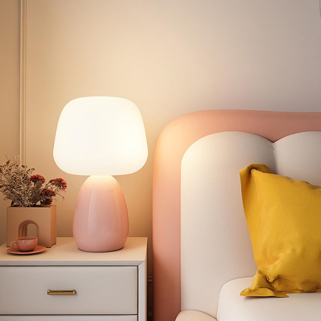 Modern Minimalist Round Cylinder Mushroom Round Table Lamp
