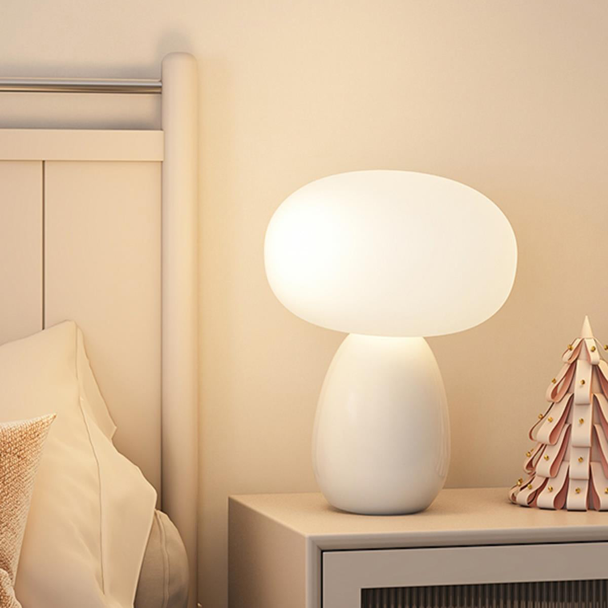 Modern Minimalist Round Cylinder Mushroom Round Table Lamp