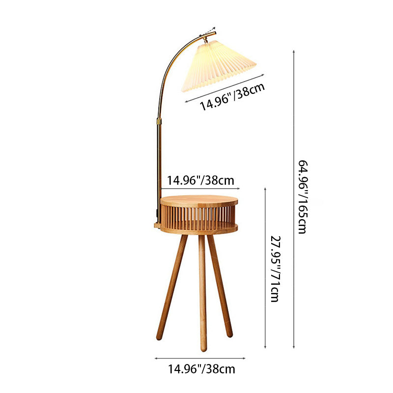 Japanese Natural Wood Floor Lamp