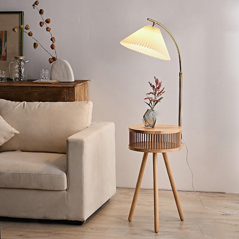 Japanese Natural Wood Floor Lamp