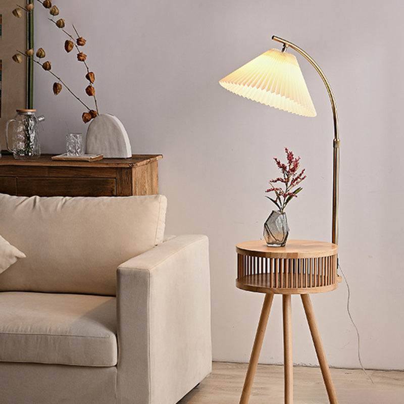 Japanese Natural Wood Floor Lamp